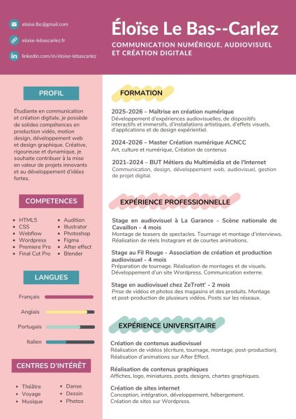 CV Eloïse Le Bas--Carlez